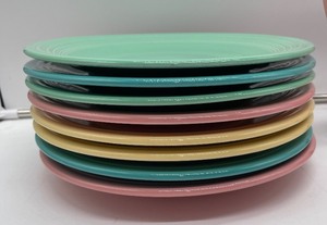 Fiestaware Dinner Plates 8 pastel plates