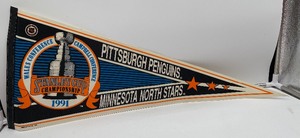1991 Stanley Cup Pennant Pittsburgh Penguins Minnesota North Stars