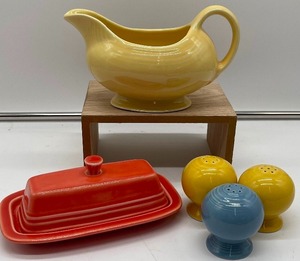 Fiestaware Salt & Pepper Shaker  Gravy Boat  Butter Dish