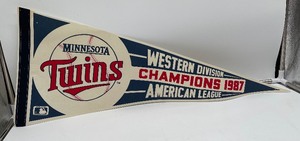 1987 MLB Western Division Champions Minnesota Twins Pennant