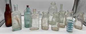 Vintage  Antique Glass Bottle LOT