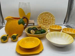 Lemon and  Yellow Dishes & Decor Large Lot