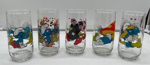Smurf Glasses Set of 5 Lot 2 of 2