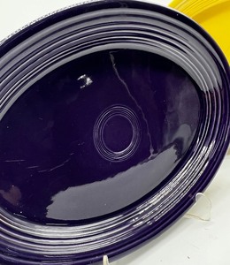 Two Platters Yellow and Blue Fiestaware