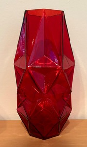 lot 23 image: Trio of Radiant Red Glass Vases by CYS Excel
