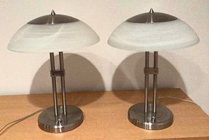 lot 25 image: Pair of Stylish Modern Table Lamps