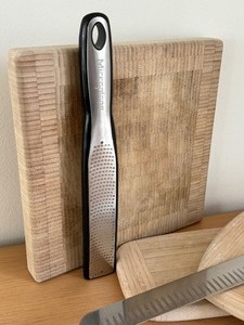 lot 37 image: Kitchen Items Three Cutting Boards, Victorinox Knife and Microplane