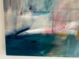 lot 57 image: Colorful Original Oil on Canvas Abstract Painting by Joan Seiffert