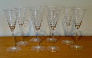 lot 72 image: Set of Eight Sasaki Crystal Eclipse Champagne Flutes
