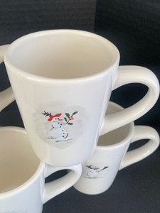 lot 131 image: Williams and Sonoma Snowman Snack Plates and Mugs