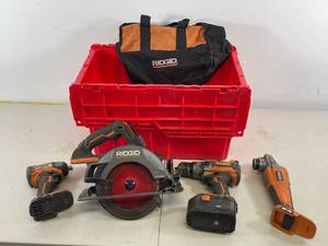 lot 135 image: Ridgid Power Tool Box and bag