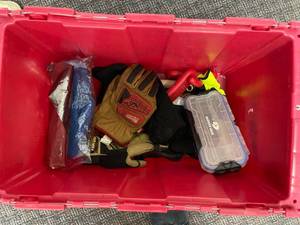 lot 168 image: Box of Gloves and Junk