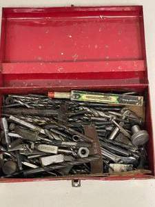 lot 198 image: Metal Box With Drill Bits