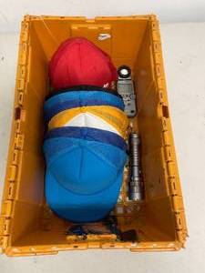 lot 209 image: Hats and Flashlight box