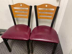 lot 298 image: 2 metal and wood chairs