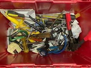 lot 301 image: heavy box of wrenchs and other tools