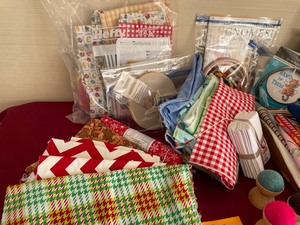 lot 339 image: Stitchery Pictures and Fabric Scraps for Future Quilts