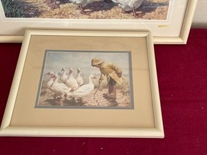 lot 223 image: Children with Geese Framed Artwork