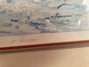 lot 225 image: Winter Scape by Thompson 1979 Professionally Framed