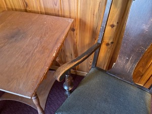 lot 123 image: Wooden Antique Table and Chair