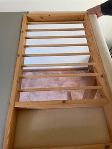 lot 301 image: Specialty Iron Table with Hanging Rack for Fabric