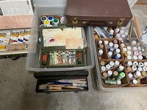 lot 302 image: Craft Paints and Brushes