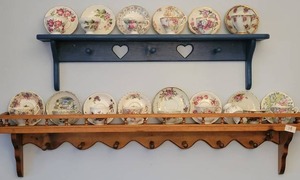 Teacup collection and 2 display shelves