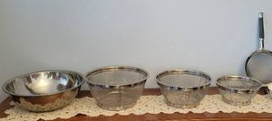 Metal bowls & strainers