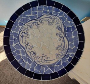Blue mosaic table