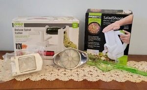 Salad shooter, deluxe spiral  cutter