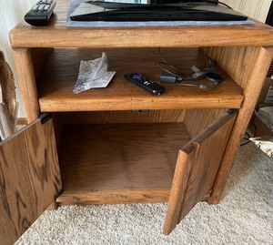 Sony TV and Wooden Entertaining Stand