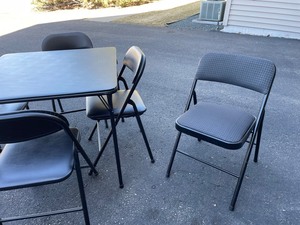 Black Folding Table with 5 Chairs