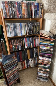 Large DVD collection & stands