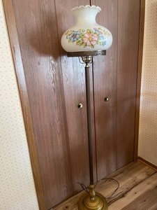Glass Floral Floor Lamp