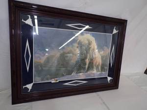 lot 29 image: Buffalo Picture Frame with Detailed Raised Matting - HIS DIVINE PRESENCE 1450 by Lee Cable