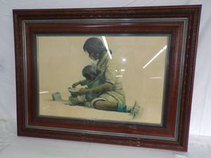 lot 45 image: Indian Mother & Child by Eustace P. Ziegler Beautiful Frame