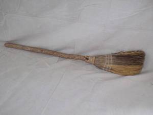 lot 95 image: Vintage Wood Carved Whittling Wood Spirit Broom
