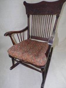 lot 104 image: Vintage Wooden Kids Rocking Chair