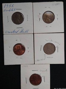 (5) MintDie Error Pennies - A Few Wheats