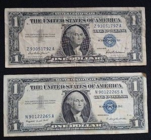 (2) 1957 Silver Certificate $1 Notes