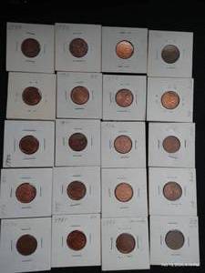(20) Vintage Canadian Pennies