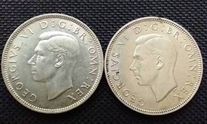 (2) British Silver 2 Shilling Coins