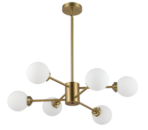 lot 212 image: WINGBO 6-Light Modern Chandelier, Sputnik Pedant Light Fixture