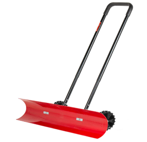 lot 231 image: 38 Inch Snow Shovel for Driveway, Brewin SnowPro Bi-Direction Heavy Duty Snow Pusher with Wheels and Angled Blade