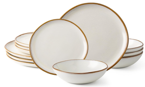 lot 234 image: AmorArc Ceramic Dinnerware Sets,Dishwasher & Microwave Safe,Service for 4 (12pc)