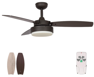 lot 237 image: HYATECH 42 Inch Modern Style Indoor Ceiling Fan with Dimmable Light Kit and Remote Control