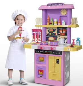 lot 240 image: TEMI Kids Kitchen playset, Play Kitchen for Kids with 46 Pcs Kitchen Toy