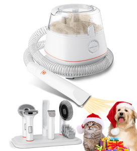 lot 242 image: Pet Grooming Kit & Vacuum - 5 in 1 Tool with Powerful Suction, Rechargable Clippers & Trimmer