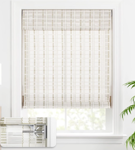 lot 245 image: Cordless Bamboo Blinds, Light Filtering Bamboo Roll Up Blinds for Windows- Actual Blinds Size 35 15 W x 72 H, Whitewash