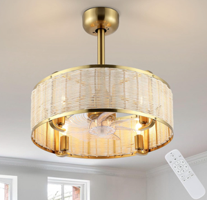 lot 39 image: ELEHINSER 18.5 Caged Ceiling Fan with Lights and Remote Control
